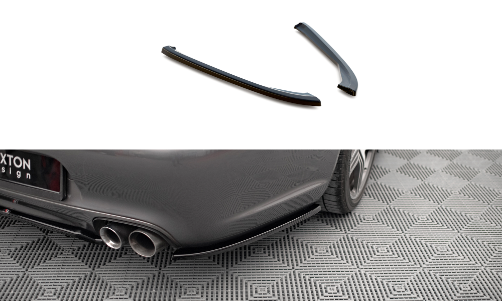 Maxton Design Heck Ansatz Flaps Diffusor für Porsche 911 Carrera / Carrera GTS 997 Facelift schwarz Hochglanz