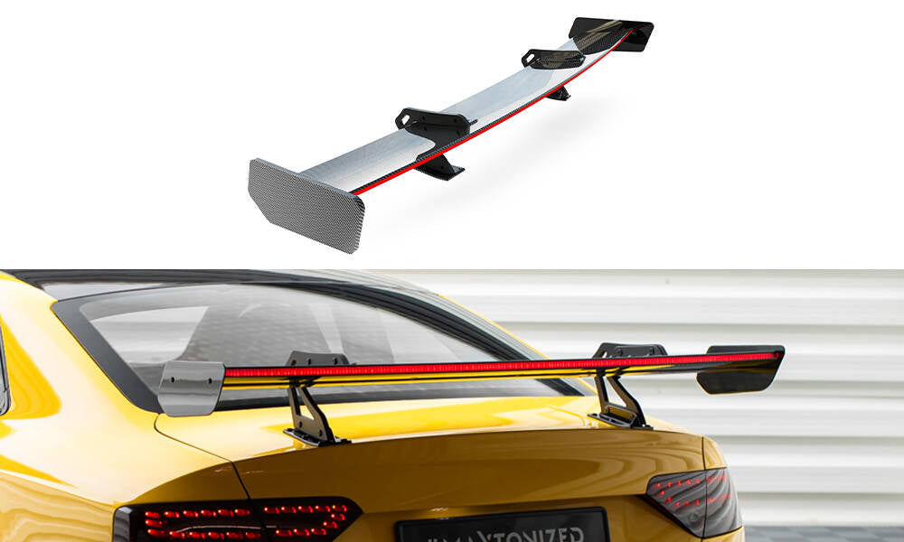 Maxton Design Carbon Spoiler With Upper Swan Mounting + LED Audi A5 Coupe 8T für Audi A5 / S5 / RS5