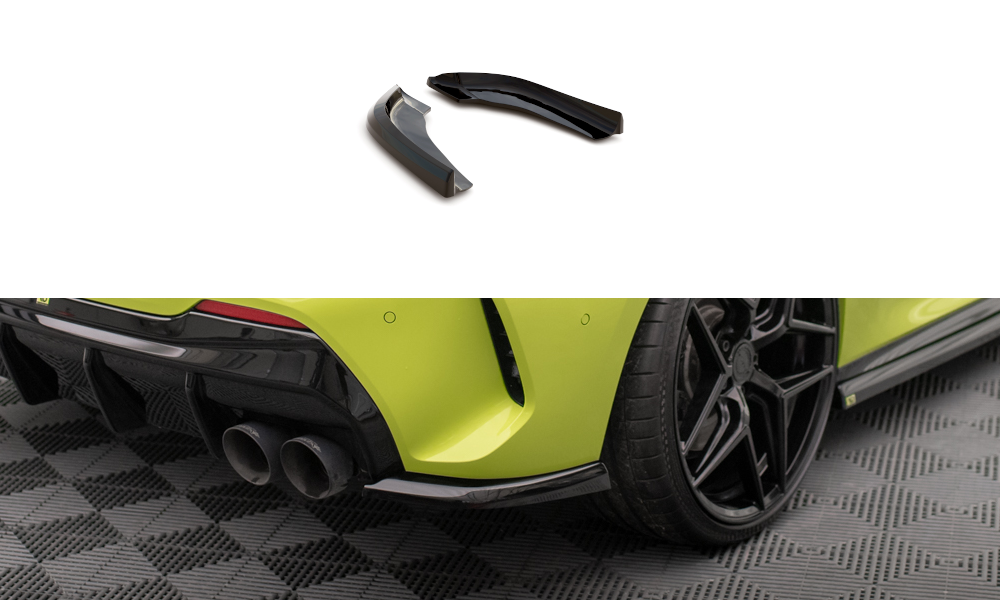 Maxton Design Heck Ansatz Flaps Diffusor V.5 passend für (Für heckansatz v.3) BMW 1er M-Paket / M135i / 128ti F40 schwarz Hochglanz