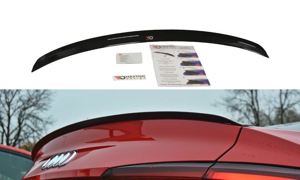Maxton Design Spoiler CAP passend für Audi S5 Coupe / A5 S-Line / A5 Coupe F5 Facelift schwarz Hochglanz