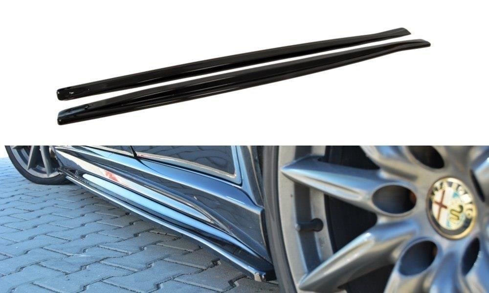 Maxton Design Street+ Seitenschweller Leisten passend für Alfa Romeo 159 Ti schwarz Hochglanz