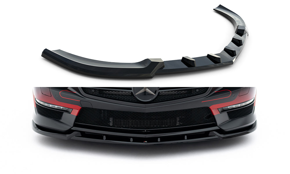 Maxton Design Street+ Spoilerlippe Front Ansatz V.1 passend für Mercedes-Benz SL 63 AMG R231 schwarz Hochglanz