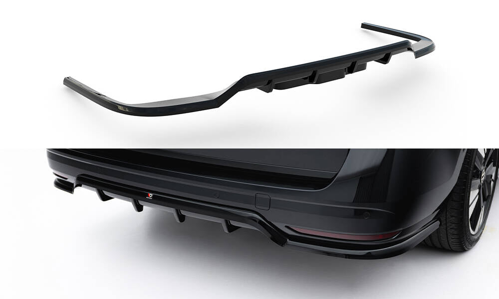 Maxton Design Street+ Mittlerer Diffusor RACE passend für VW Multivan Long T7 schwarz Hochglanz