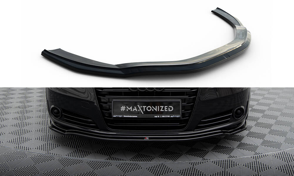 Maxton Design Street+ Spoilerlippe Front Ansatz passend für Audi A8 D4 schwarz Hochglanz