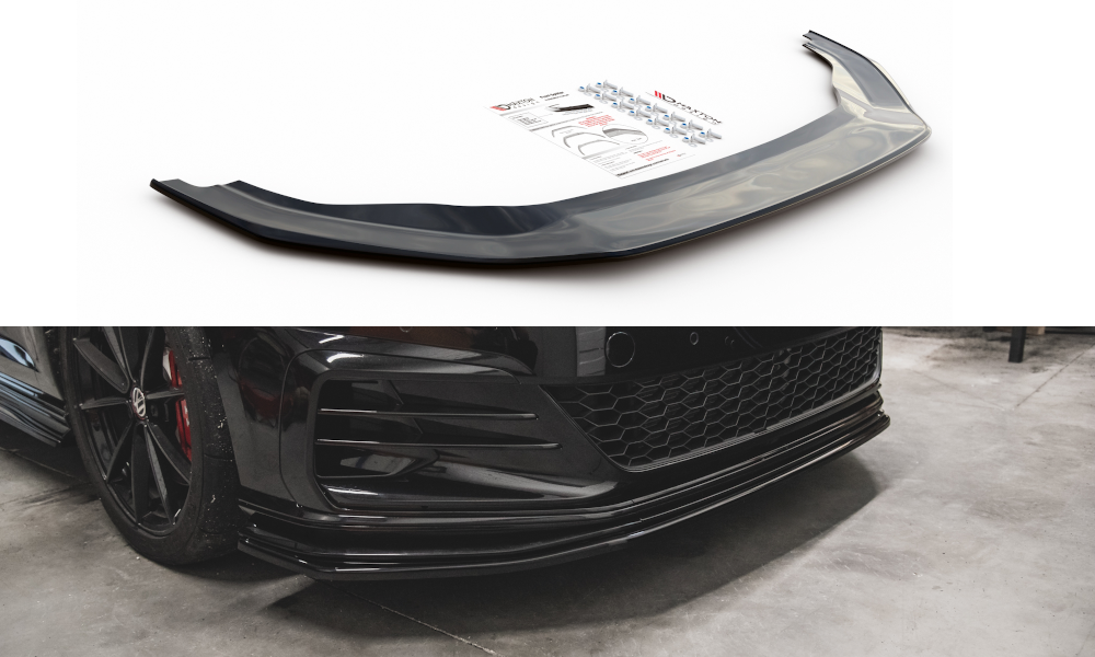 Maxton Design Street+ Spoilerlippe Front Ansatz passend für VW Golf 7 GTI TCR schwarz Hochglanz