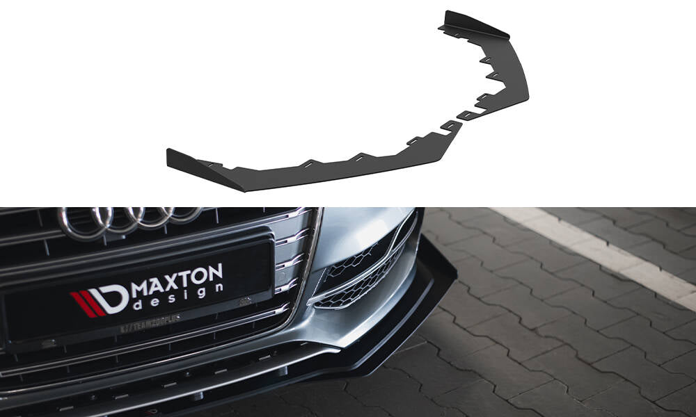 Maxton Design Front Stoßstange Flaps passend für Audi S3 / A3 S-Line Limousine 8V schwarz Hochglanz