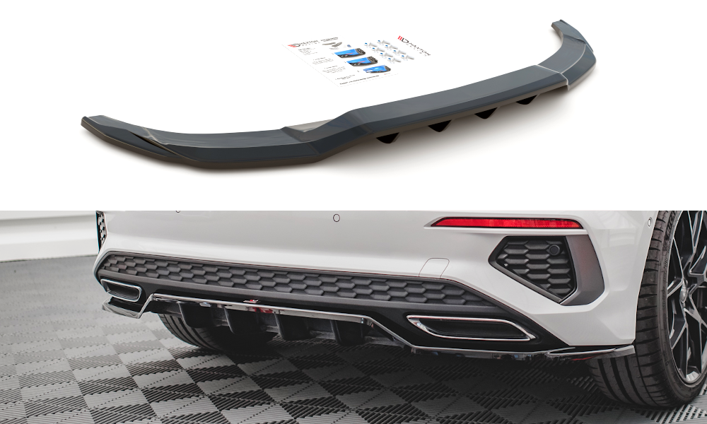 Maxton Design Street+ Mittlerer Diffusor RACE passend für Audi A3 S-Line Sportback 8Y schwarz Hochglanz