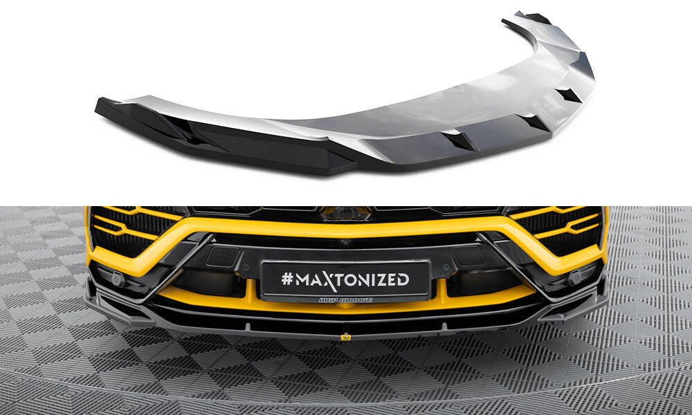 Maxton Design Street+ Spoilerlippe Front Ansatz V.3 passend für Lamborghini Urus Mk1 schwarz Hochglanz
