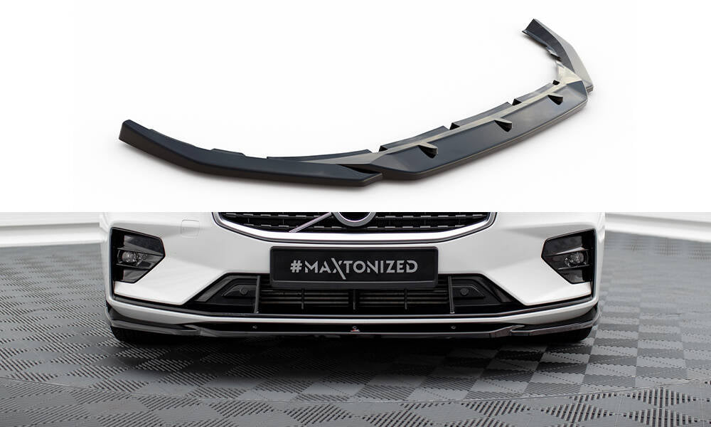 Maxton Design Street+ Spoilerlippe Front Ansatz V.2 passend für Volvo S60/V60 R-Design Mk3 schwarz Hochglanz
