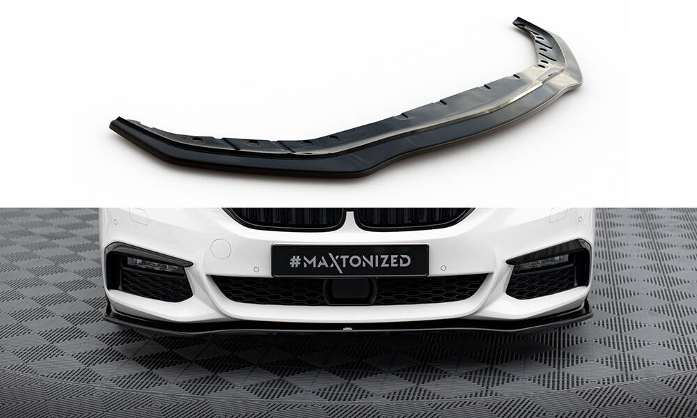 Maxton Design Street+ Spoilerlippe Front Ansatz V.2 passend für BMW 5er M-Paket / M550d / M550i G30/ G31 M-Paket schwarz Hochglanz