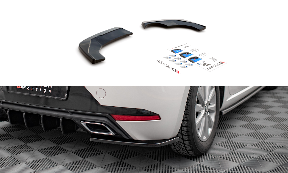 Maxton Design Heck Ansatz Flaps Diffusor passend für Seat Ibiza FR/ Standard Mk5 schwarz Hochglanz