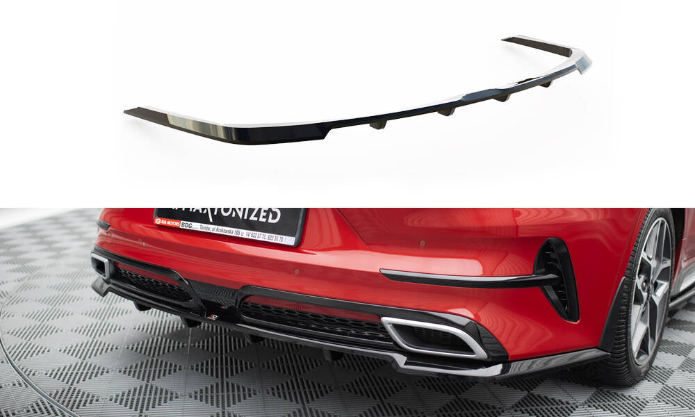 Maxton Design Street+ Mittlerer Diffusor RACE passend für Kia ProCeed GT-Line Mk1 schwarz Hochglanz