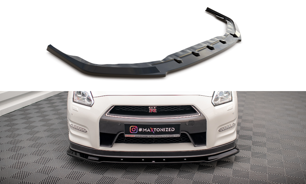 Maxton Design Front Ansatz für Nissan GTR R35 Facelift schwarz matt