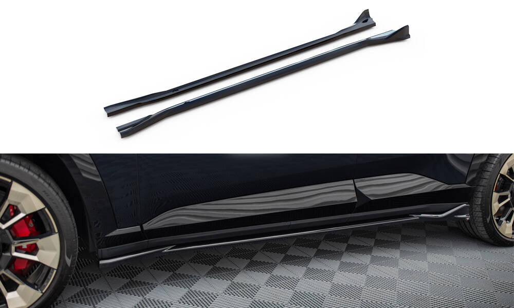 Maxton Design Street+ Seitenschweller Leisten passend für BMW XM G09 schwarz Hochglanz