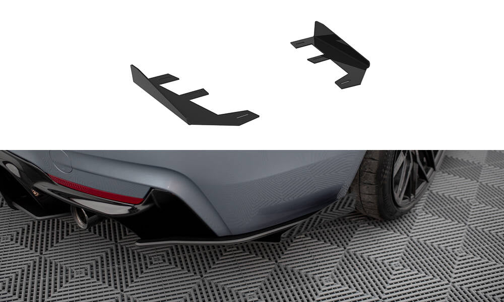 Maxton Design Hintere Seiten Flaps passend für BMW 4er35i Coupe M-Paket F32 schwarz Hochglanz