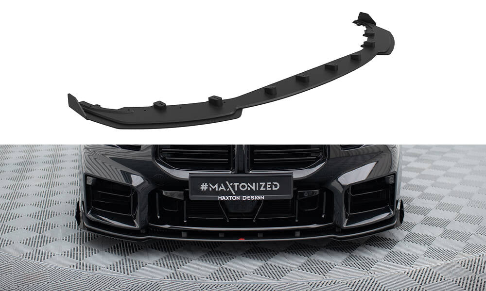 Maxton Design Street Pro Street+ Spoilerlippe Front Ansatz passend für + Flaps passend für V.1 + Flaps BMW M2 G87 schwarz Hochglanz