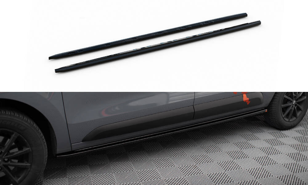 Maxton Design Street+ Seitenschweller Leisten passend für Renault Express Mk2 schwarz Hochglanz