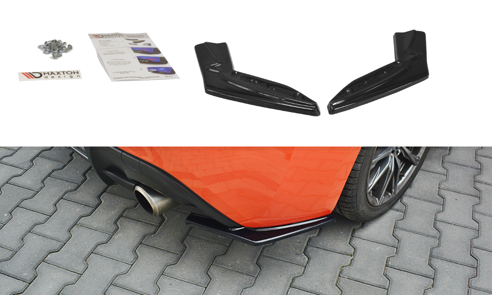 Maxton Design Heck Ansatz Flaps Diffusor V.1 passend für Toyota GT86 Facelift schwarz Hochglanz