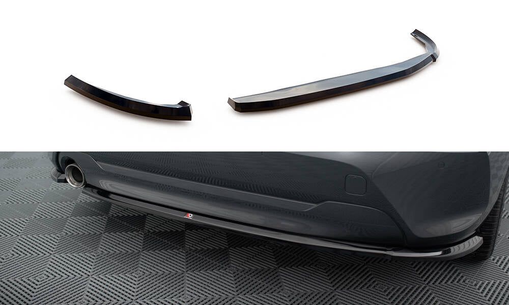 Maxton Design Heck Ansatz Flaps Diffusor passend für BMW 1er F40 schwarz Hochglanz