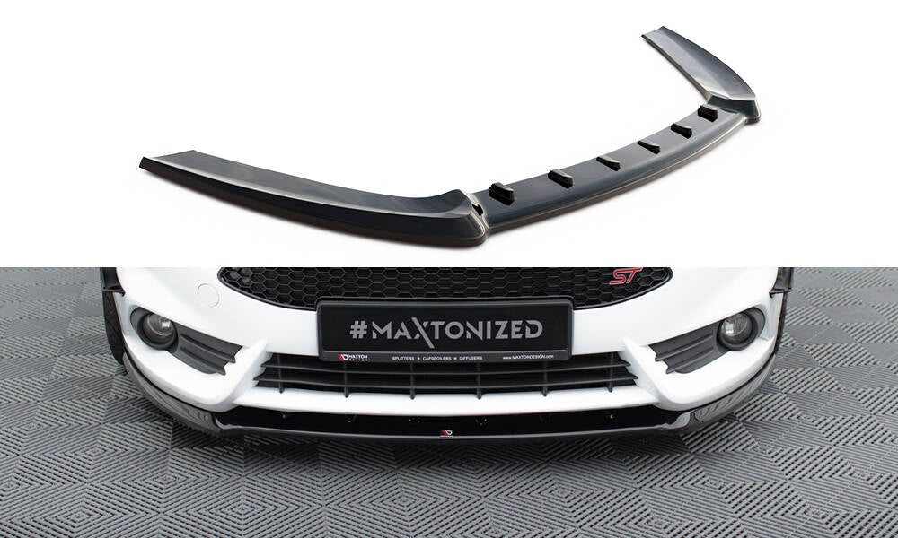 Maxton Design Street+ Spoilerlippe Front Ansatz passend für (Cupra) Ford Fiesta ST Mk7 FL schwarz Hochglanz