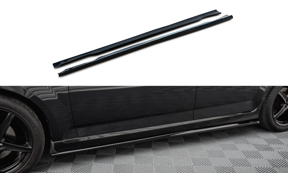 Maxton Design Street+ Seitenschweller Leisten passend für Ford Mondeo ST-Line Limousine Mk4 Facelift schwarz Hochglanz