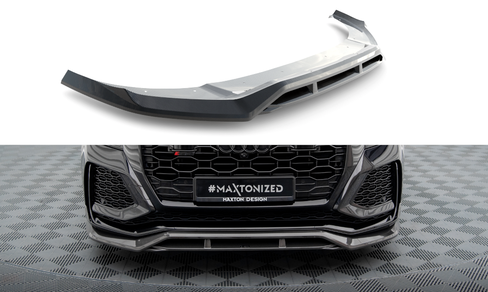 Maxton Design Prepreg Carbon Fiber Street+ Spoilerlippe Front Ansatz passend für Audi RSQ8 Mk1