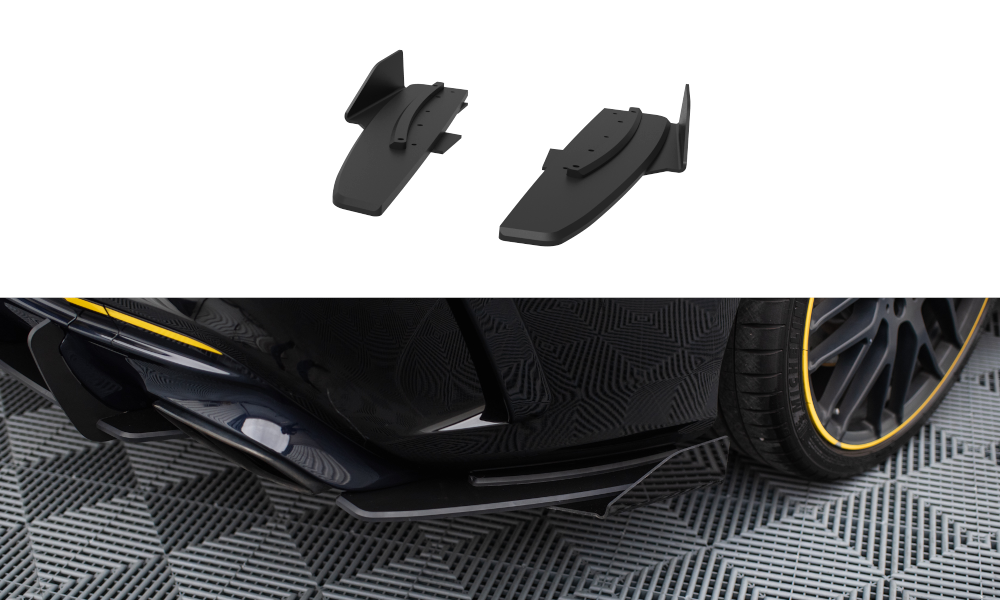 Maxton Design Street Pro Heck Ansatz Flaps Diffusor + Flaps passend für Mercedes-AMG CLA 45 C117 Facelift schwarz Hochglanz
