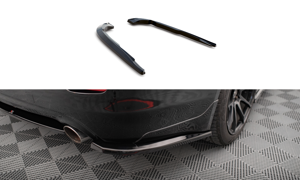 Maxton Design Heck Ansatz Flaps Diffusor V.1 passend für Infiniti Q50 S Mk1 schwarz Hochglanz