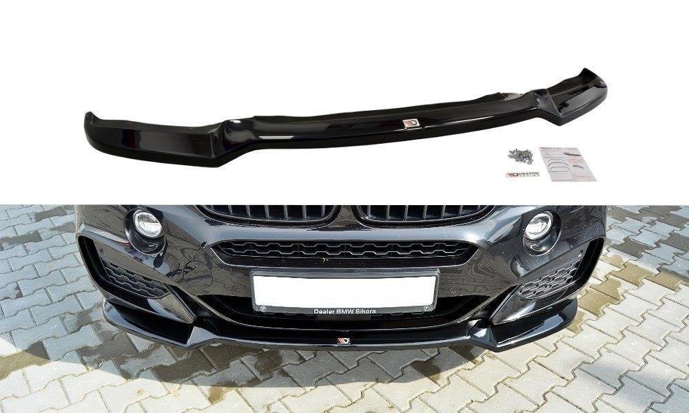 Maxton Design Street+ Spoilerlippe Front Ansatz passend für v.1 BMW X6 F16 M Paket schwarz Hochglanz