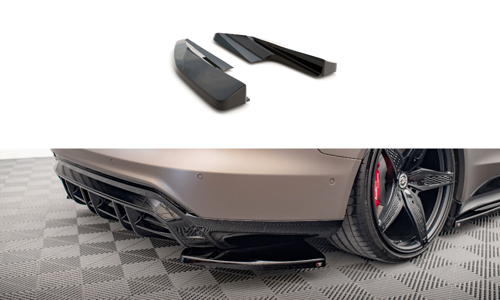 Maxton Design Heck Ansatz Flaps Diffusor V.1 passend für Audi e-Tron GT / RS GT Mk1 schwarz Hochglanz