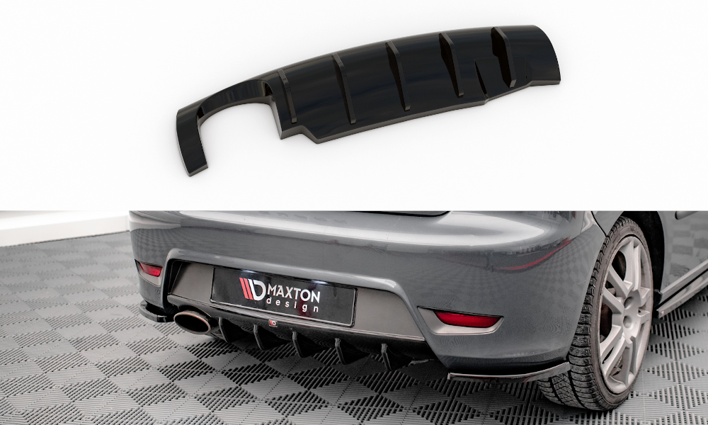 Maxton Design Diffusor Heck Ansatz passend für Seat Ibiza Cupra Mk3 schwarz Hochglanz