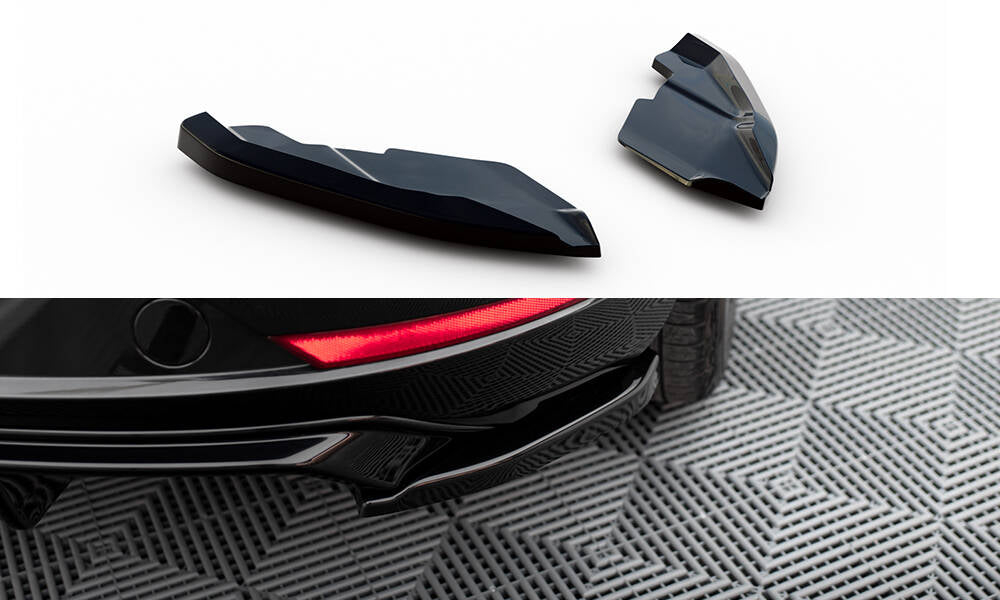 Maxton Design Heck Ansatz Flaps Diffusor V.2 passend für Seat Leon Hatchback Mk3 Facelift schwarz Hochglanz