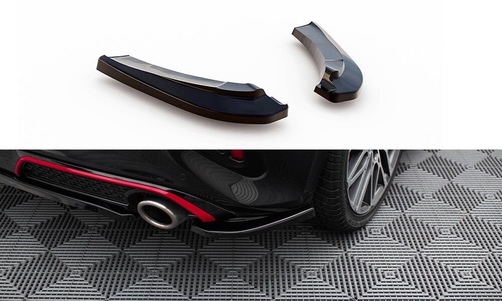 Maxton Design Heck Ansatz Flaps Diffusor passend für Kia Ceed GT Mk3 Facelift schwarz Hochglanz