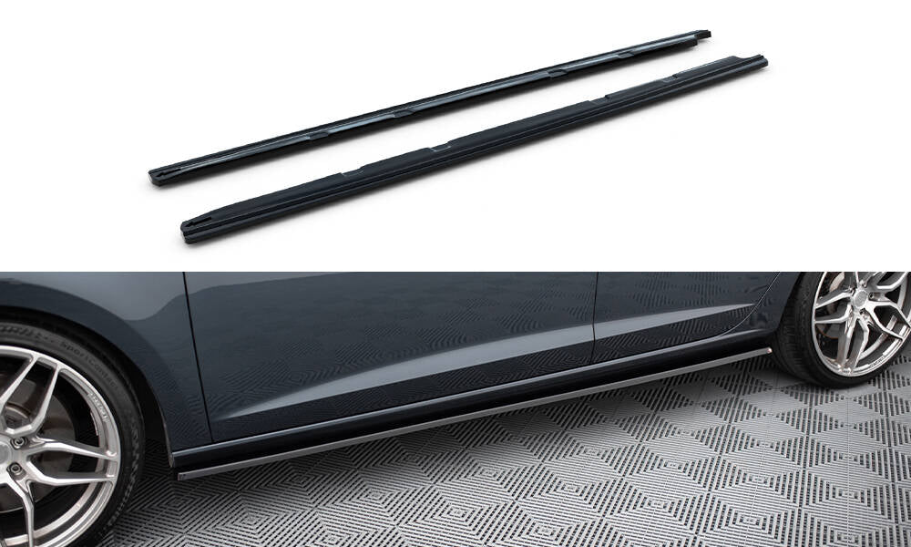 Maxton Design Street+ Seitenschweller Leisten V.2 passend für Seat Leon Mk3 Cupra/ FR Facelift schwarz Hochglanz