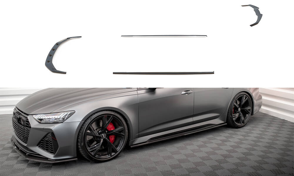 Maxton Design Set of Carbon Fiber Splitters Audi RS6 C8 schwarz matt für Audi