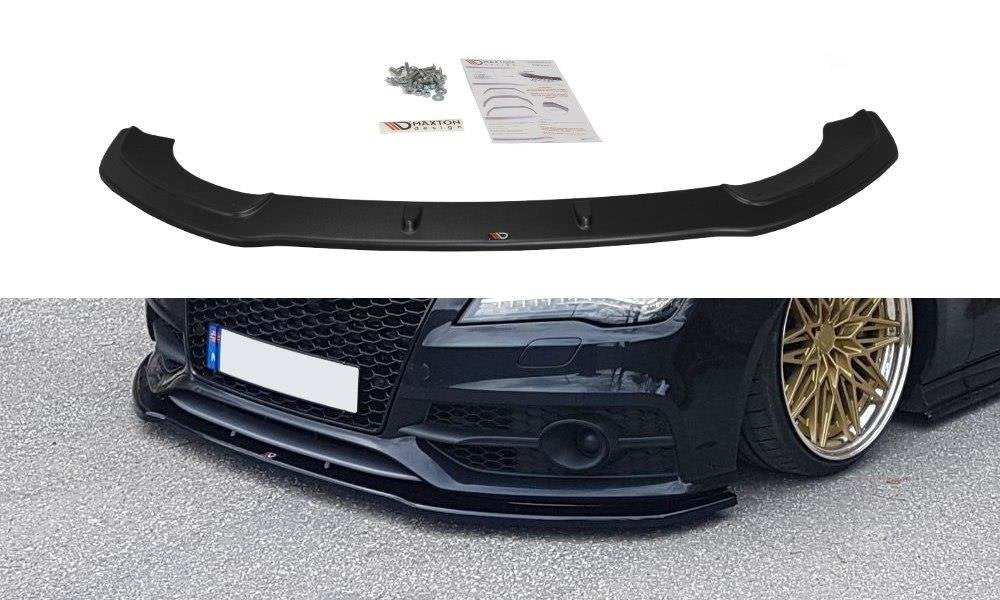 Maxton Design Street+ Spoilerlippe Front Ansatz V.2 passend für Audi S7 / A7 S-Line C7 schwarz Hochglanz