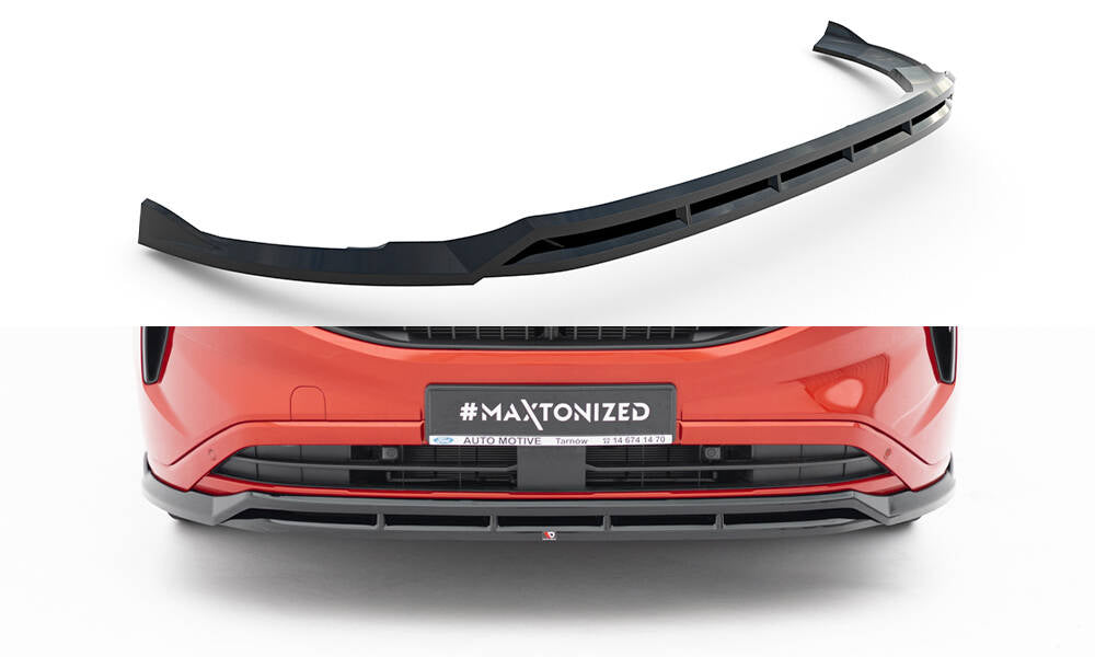 Maxton Design Street+ Spoilerlippe Front Ansatz V.2 passend für Ford Transit Custom / Tourneo Custom Mk2 schwarz Hochglanz