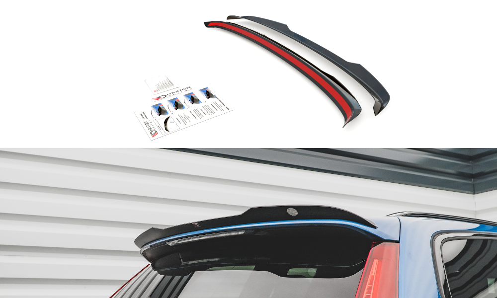 Maxton Design Spoiler CAP passend für Volvo V60 R-Design Mk2 schwarz Hochglanz
