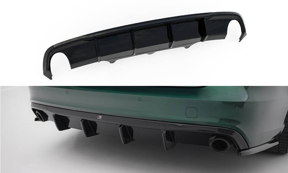 Maxton Design Diffusor Heck Ansatz passend für Audi A6 S-line Avant C7 schwarz Hochglanz