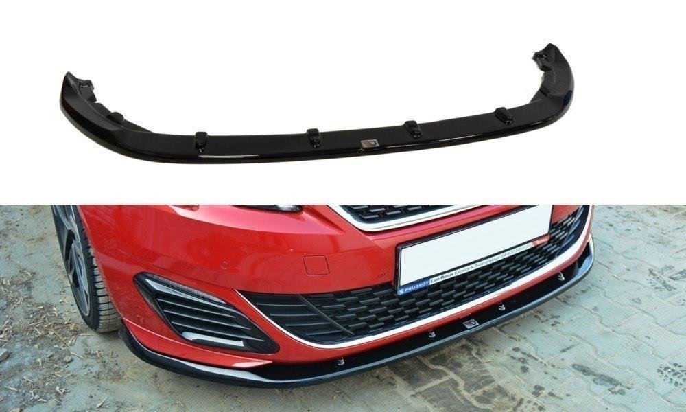 Maxton Design Street+ Spoilerlippe Front Ansatz passend für v.2 PEUGEOT 308 II GTI schwarz Hochglanz