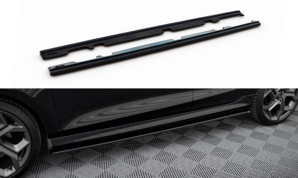 Maxton Design Street+ Seitenschweller Leisten passend für V.1 passend für Ford Fiesta ST / ST-Line Mk8 schwarz Hochglanz