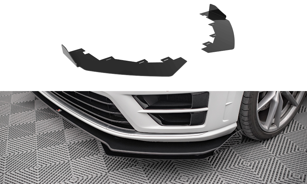 Maxton Design Front Stoßstange Flaps passend für VW Golf R Mk7 schwarz Hochglanz