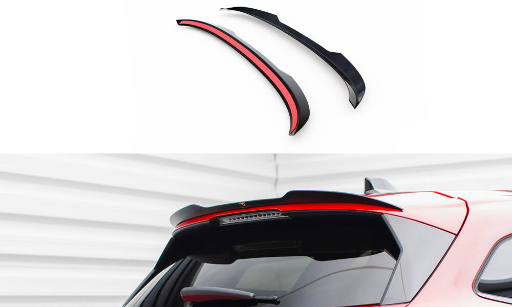 Maxton Design Spoiler CAP passend für Peugeot 308 SW Mk3 schwarz Hochglanz