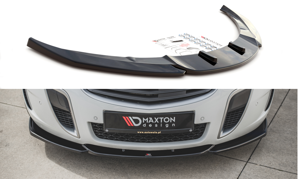 Maxton Design Street+ Spoilerlippe Front Ansatz V.2 passend für Opel Insignia Mk. 1 OPC Facelift schwarz Hochglanz