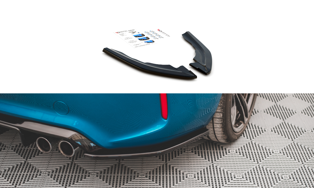 Maxton Design Heck Ansatz Flaps Diffusor V.3 passend für BMW M2 F87 schwarz Hochglanz