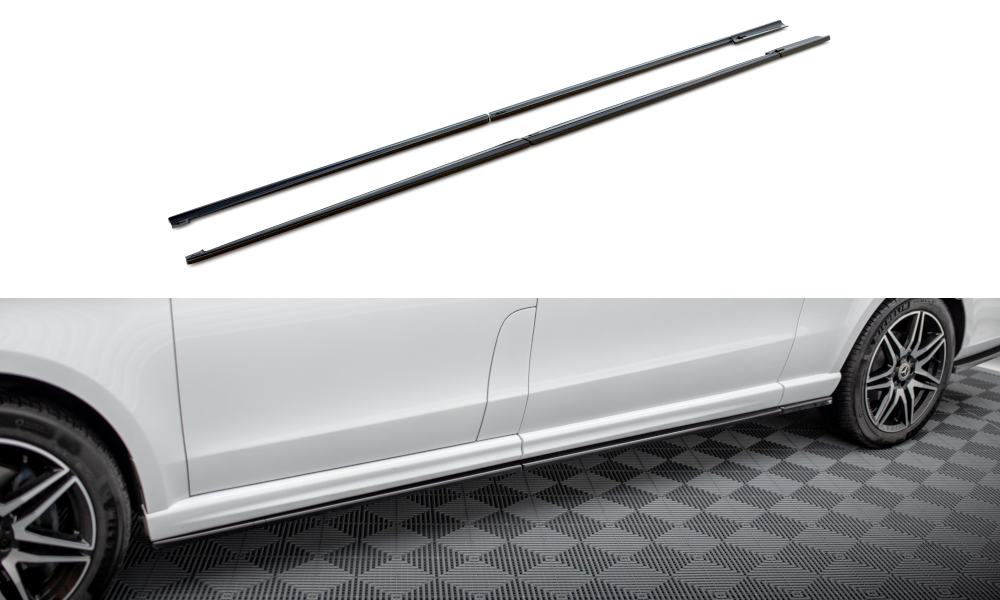 Maxton Design Street+ Seitenschweller Leisten passend für V.1 passend für Mercedes-Benz V-Klasse Extra Long AMG-Line W447 schwarz Hochglanz