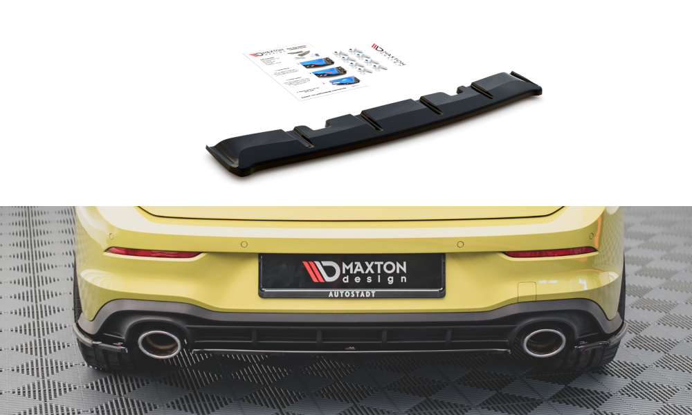Maxton Design Mittlerer Diffusor Heck Ansatz für Volkswagen Golf 8 GTI Clubsport schwarz matt