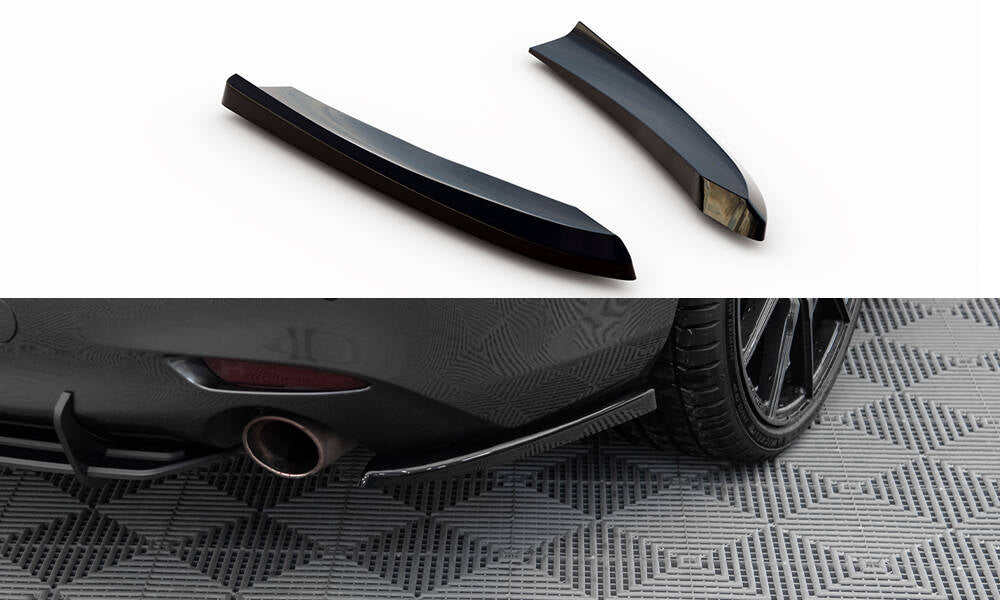 Maxton Design Heck Ansatz Flaps Diffusor passend für Mazda 6 Kombi Mk3 Facelift schwarz Hochglanz
