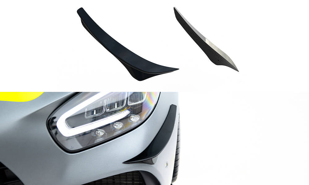 Maxton Design Stoßstangen Flaps Wings vorne Canards passend für Mercedes-AMG GT C C190 Facelift