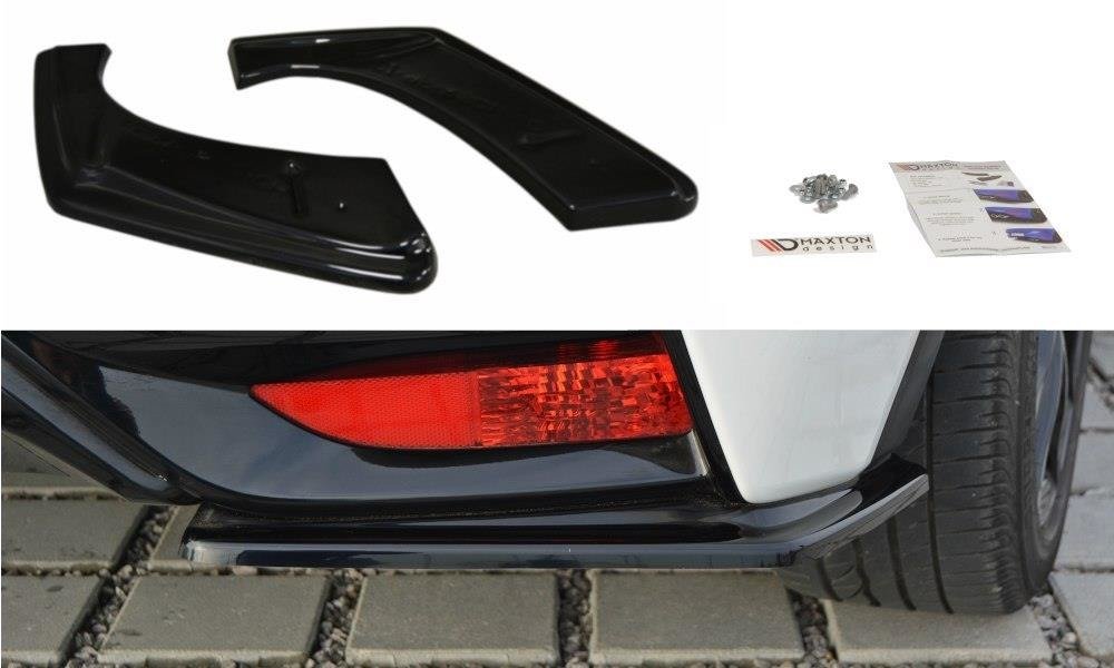 Maxton Design Heck Ansatz Flaps Diffusor passend für Honda Civic Mk9 Facelift schwarz Hochglanz